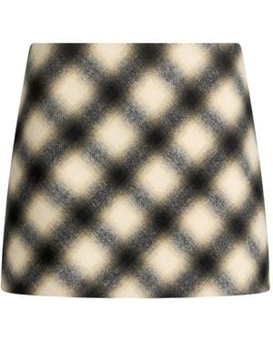Liu Jo Checked Pattern Skirt - Natural