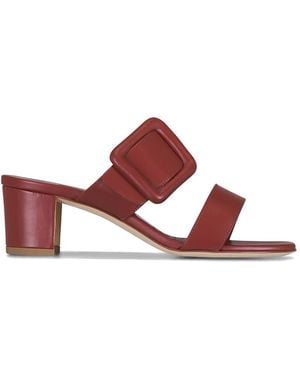 Manolo Blahnik Titubanew Buckle-Strap Heeled Sandals - Pink