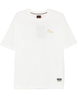 Evisu Logo-Embroidered T-Shirt - White