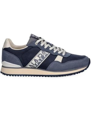 Napapijri Cosmos Logo-Print Panelled Trainers - Blue