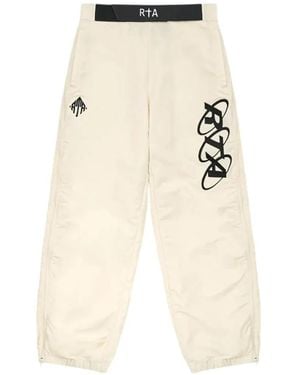 RTA Nixon Logo-Print Track Trousers - Natural