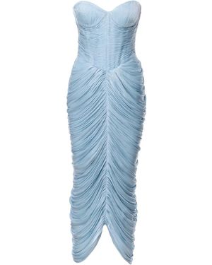 Ana Radu Rochie Strapless Midi Dress - Blue