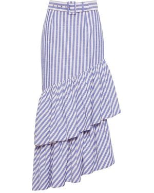 Cara Cara Terra Striped Ruffled Maxi Skirt - Purple