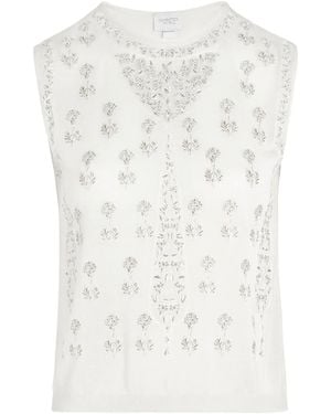 Giambattista Valli フローラル トップ - ホワイト
