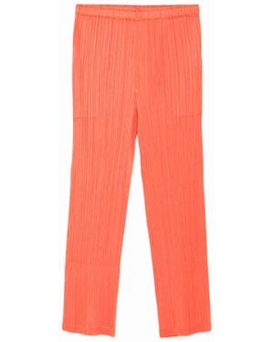 Pleats Please Issey Miyake Pleats Bottoms 1 Trousers - Orange