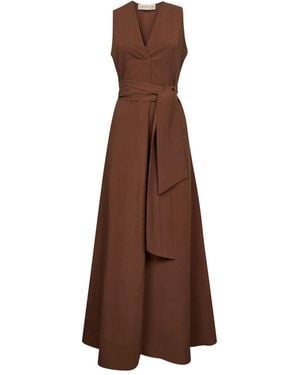 Blanca Vita Poplin Midi Dress - Brown