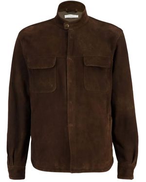 Boglioli Flap-Pocket Suede Jacket - Brown