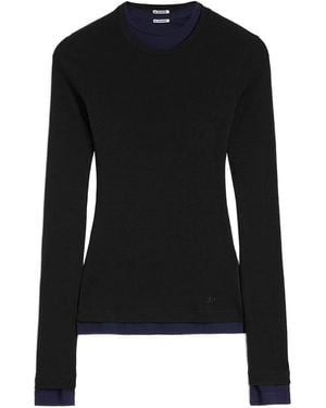Jil Sander ウール Tシャツ - ブラック