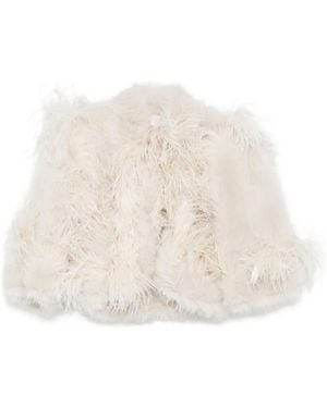 Elie Saab Feather-trimmed Jacket - ナチュラル