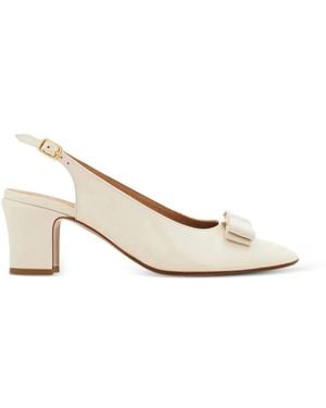 Ferragamo Vara Bow Slingback Pumps - Natural