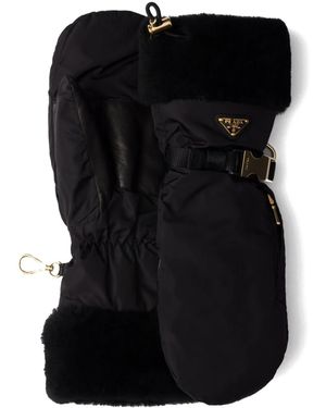 Prada Fäustlinge Aus Shearling - Schwarz