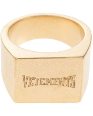 Vetements スクエアシグネットリング - ナチュラル