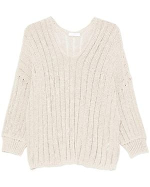 Fedeli Pullover Mit Lochstrickmuster - Weiß