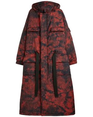 Y-3 Aop Hooded Coat - Red
