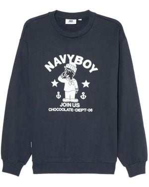 Chocoolate Logo-Printed Sweatshirt - Blue