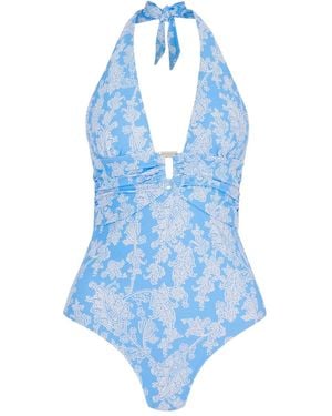 Heidi Klein Bañador Playa Paraiso Con Cuello Halter - Azul