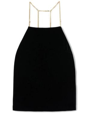Palm Angels Chain-Embellished Velvet Top - Black