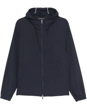 Herno Hooded Zip-Up Jacket - Blue
