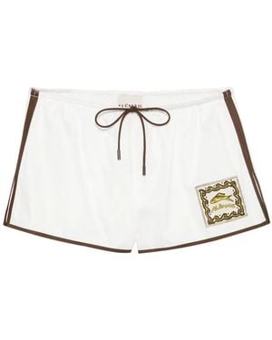 ALÉMAIS Logo-Patch Drawstring Shorts - White