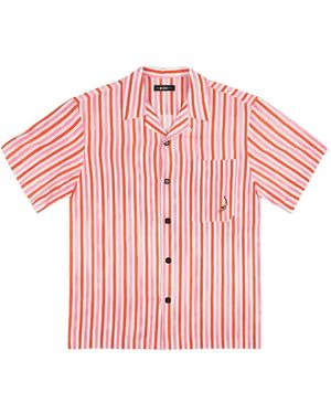 Mosso Sunwear Stripe-Print Short-Sleeve Shirt - Pink