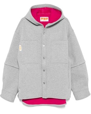 PDF Hooded Logo-Detail Jacket - Grey