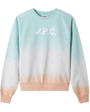 A.P.C. Ombre Logo-Print Sweatshirt - Blue