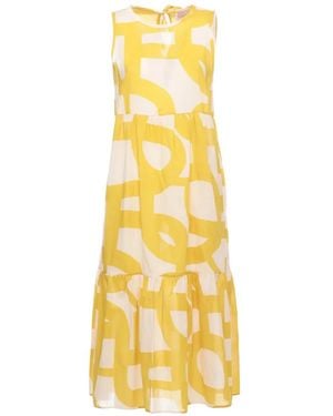 Emme Tabarin Patterned Sleeveless Midi Dress - Metallic