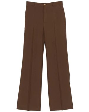 Gucci Geplooide Broek Met Knopen - Bruin