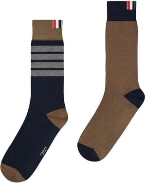 Thom Browne Gestreifte Socken - Blau