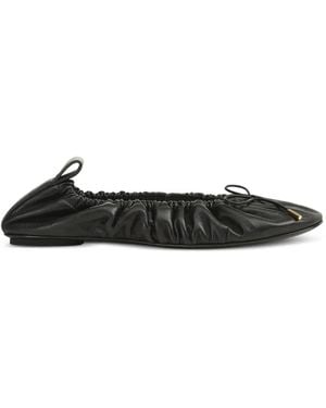 Sergio Rossi Plisse' Ballet Flats - Black