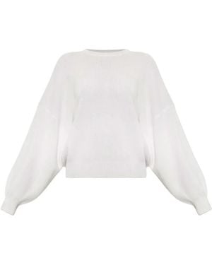 Lisa Yang Veira Balloon-Sleeve Sweater - White