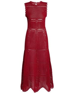 Erdem Crochet-Knit Flared Midi Dress