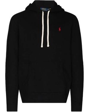 Polo Ralph Lauren Embroidered Logo Hooded Sweatshirt - Black