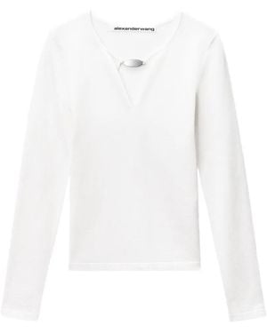 Alexander Wang Jersey Mate Con Cuello En V - Blanco