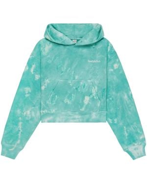 Sporty & Rich Serif Logo-Embroidery Hoodie - Green