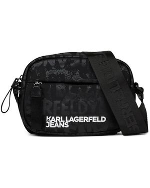 KARL LAGERFELD Logo-Print Camera Bag - Black