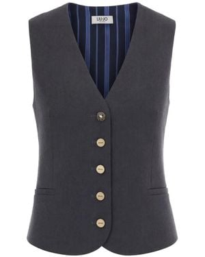 Liu Jo Flannel Waistcoat - Blue