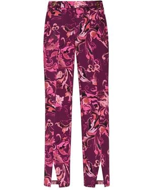 Versace Jeans Couture Pantalon À Imprimé Barocco - Rouge