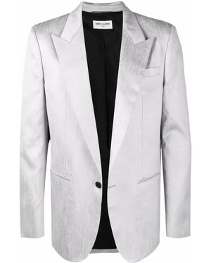 Saint Laurent Single-Breasted Suit Blazer - White