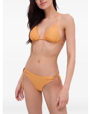 Guess Glitter-Effect Triangle Bikini Top - Natural