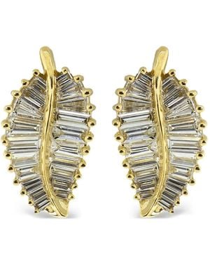Anita Ko Pendientes Palm Leaf en oro amarillo de 18 ct con diamantes - Metálico