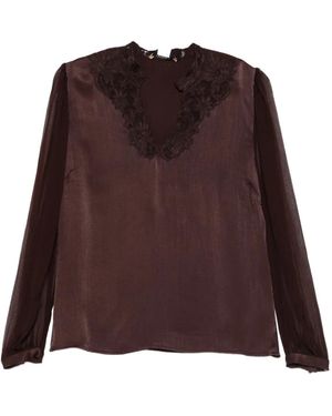 Twinset Lace-Detailing Blouse - Brown