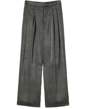 Twinset ヘリンボーン ワイドパンツ - グレー