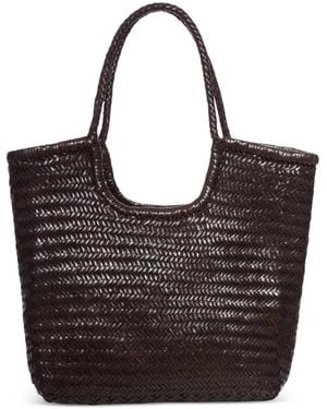 Dragon Diffusion Ns Diagonal Triple Jump Handwoven Tote Bag - Black