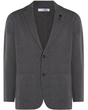 Lardini Buttoned Wool Blazer - Grey