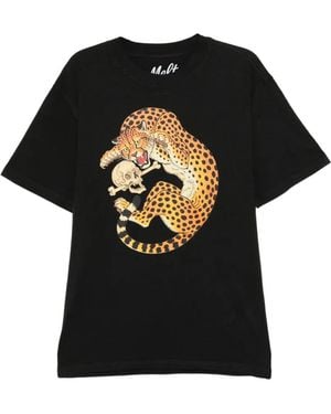 Melt T-Shirt À Imprimé Léopard - Black