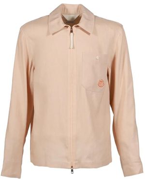 Moncler X Gilga Farm Logo-Patch Zip-Up Shirt - Natural
