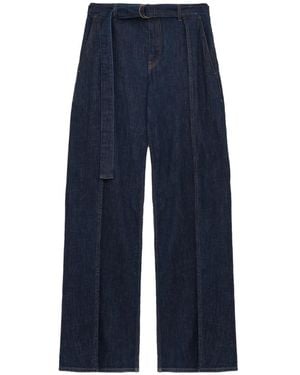 Loewe Belted Wide-Leg Denim Jeans - Blue