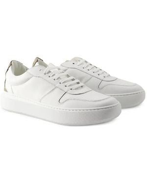 Herno Leather Panelled Trainers - White
