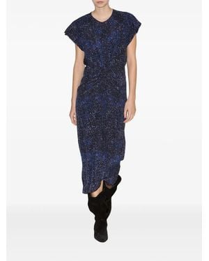 Isabel Marant Terena Sequin-Embellished Twisted Dress - Blue